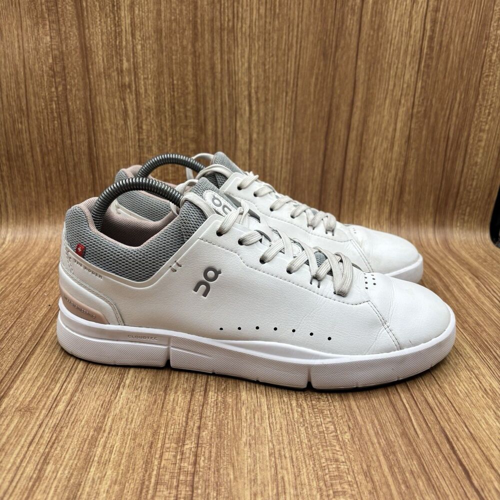 On Cloud THE ROGER Advantage Tennis Sneaker Running Shoe White Rose Womens Sz 10